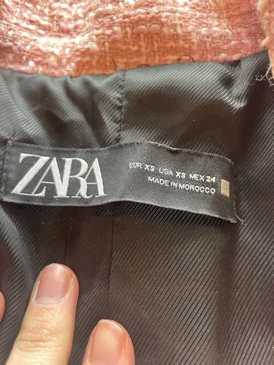 Zara Pink Tweed Blazer – Size S - Picture 5 of 5